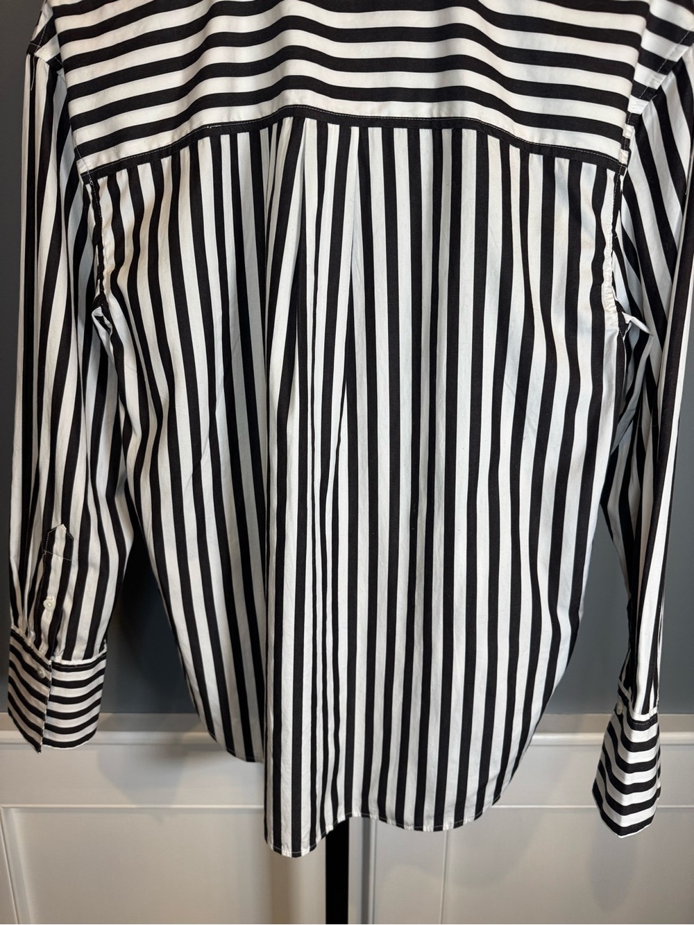 NWT Madewell Relaxed Button-Up Shirt Dark Carob Stripe 100% Cotton M - Picture 10 of 12